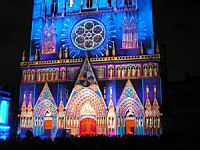 Lyon, Cathedrale Saint Jean, facade, (Fete des Lumieres 2008 de Lyon) (4)